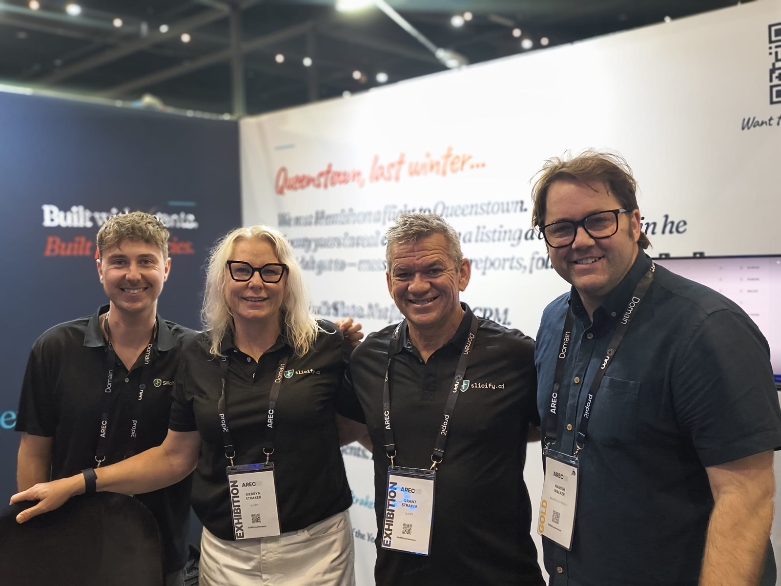 The Slicify team at AREC 2026 — at the Slate booth, Gold Coast.